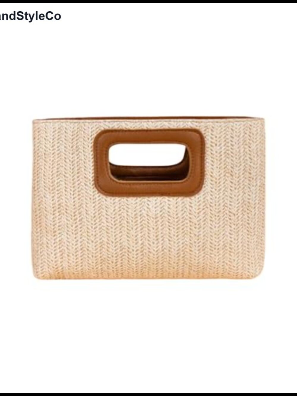 Braided Straw Clutch Woven Purse Top Handle Square Bag Boho Summer
